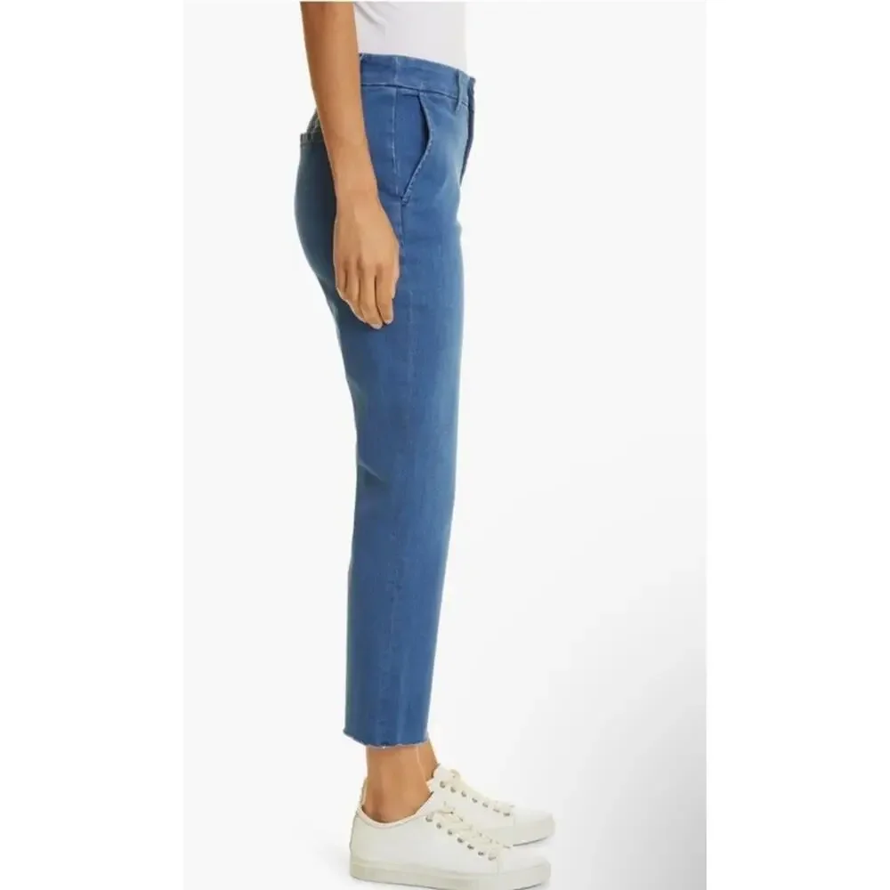 Frank & Eileen Wicklow Blue Denim Italian Chino Crop Raw Hem Mid-Rise Size 4